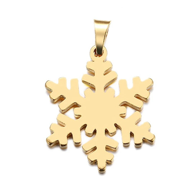 آویز گردنبند طلا 18 عیار زنانه وی وی گلد گالری طرح برف