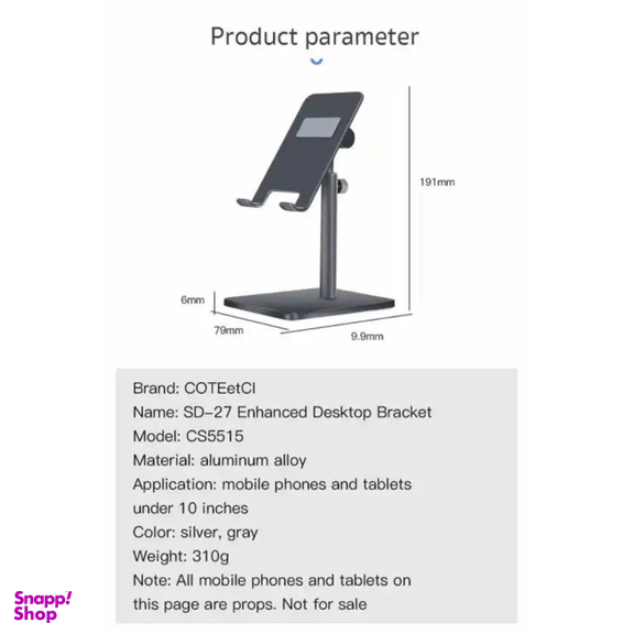 هولدر موبایل و تبلت رومیزی کوتتسی مدل Metal Desktop Stand CS5515 SD-27