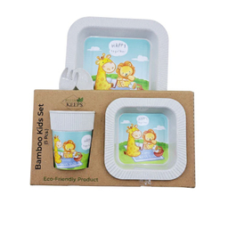 ظرف غذای کودک فرش کیپس مدل شیر و زرافه مجموعه 5 عددی