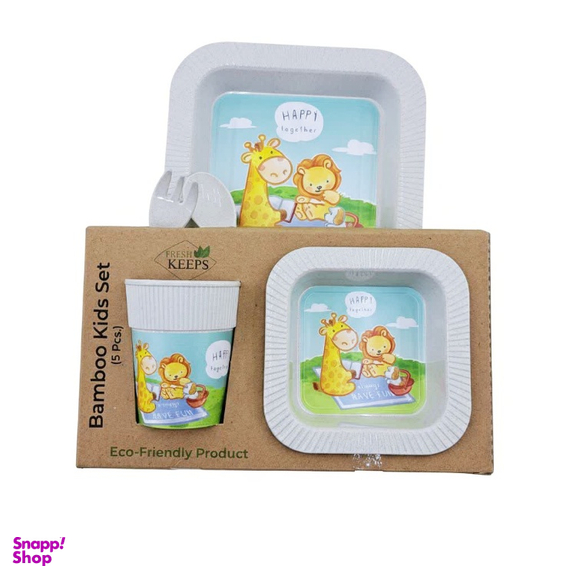 ظرف غذای کودک فرش کیپس مدل شیر و زرافه مجموعه 5 عددی