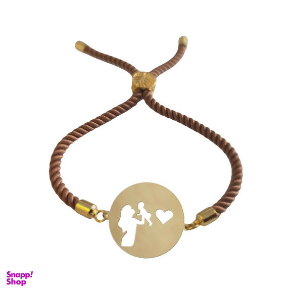 دستبند طلا 750 عیار زنانه شمیم کد D9-26 طرح مادر و کودک
