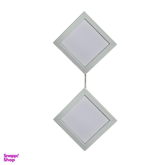 قاب آینه دیواری لوزی مدل دکوراتیو PVC سایز 15×15 سانتی‌متر