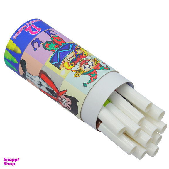 ماژیک 12 رنگ اسکول فنس مدل استوانه ای پازلی کد 92412