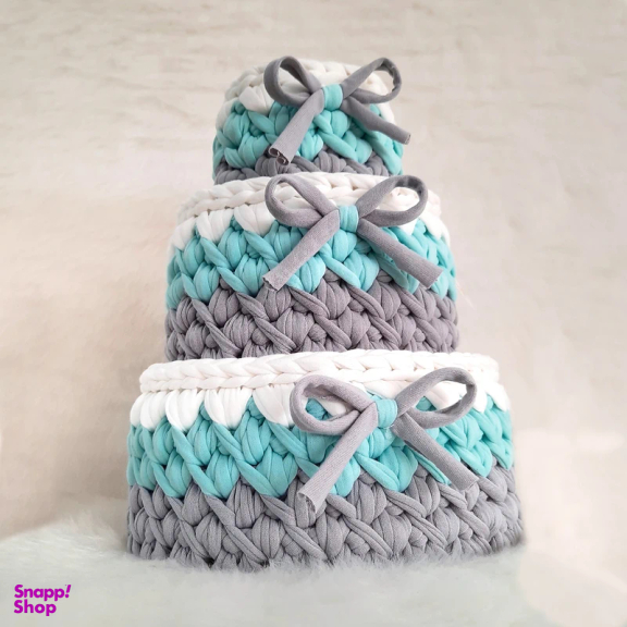 سبد قلاب بافی تریکو مدل BK02 مجموعه 3 عددی