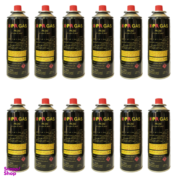 کپسول گاز مسافرتی 210 گرمی پارس رگولاتور مدل PR-250 بسته 12 عددی