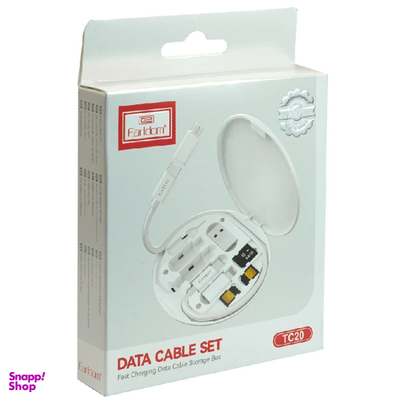 مجموعه کابل چند کاره Type-C ،USB، میکرو و لایتنینگ ارلدام مدل TC20 Data Cable Set