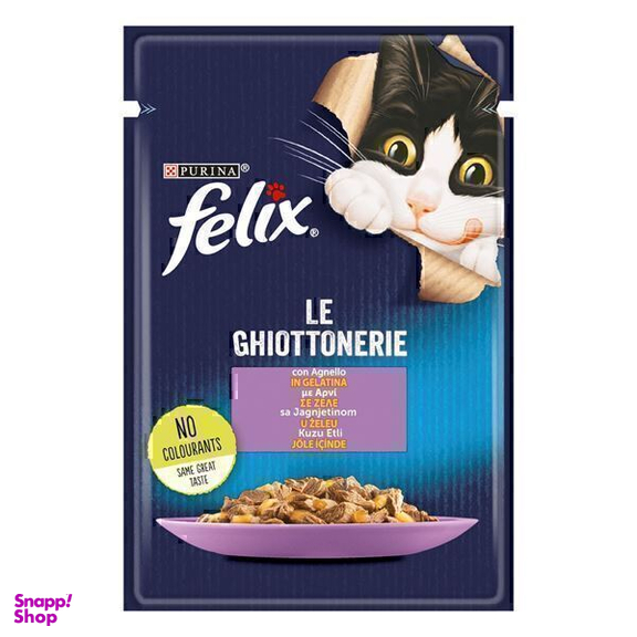 پوچ گربه فلیکس با طعم بره مدل Felix Lamb وزن 85 گرم