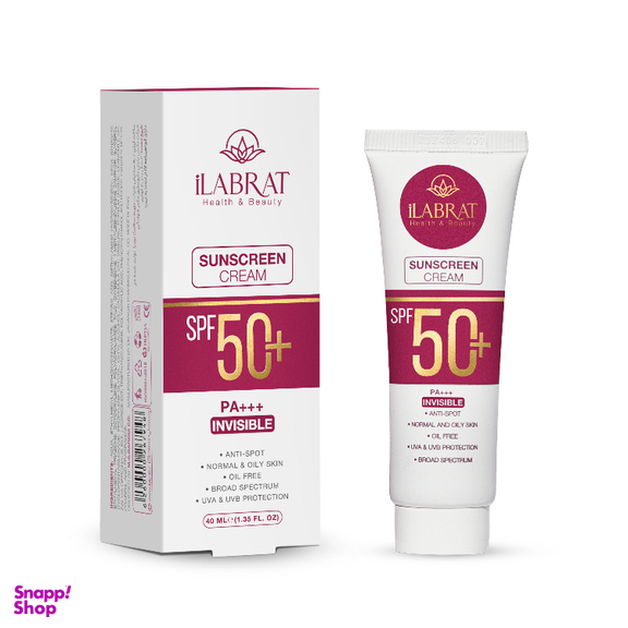 کرم ضد آفتاب بی رنگ ایلابرت مدل SPF50 plus حجم 40 میلی لیتر