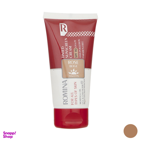کرم ضد آفتاب رومینا مدل Rose Beige-90 حجم 50 میلی لیتر