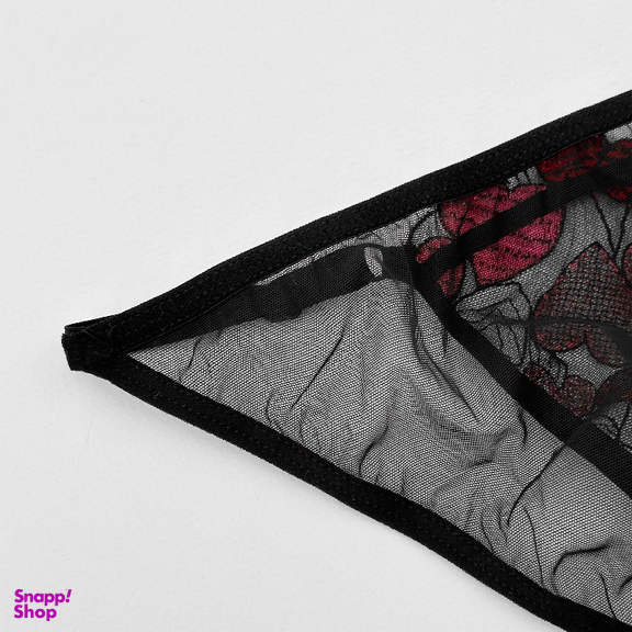 ست شورت و سوتین زنانه نوشه پوش کد 88807 رنگ مشکی قرمز