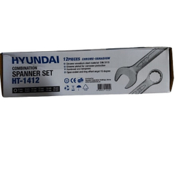 آچار یک سر تخت و یک سر رینگ هیوندای مدل HT-1412 مجموعه 8 عددی