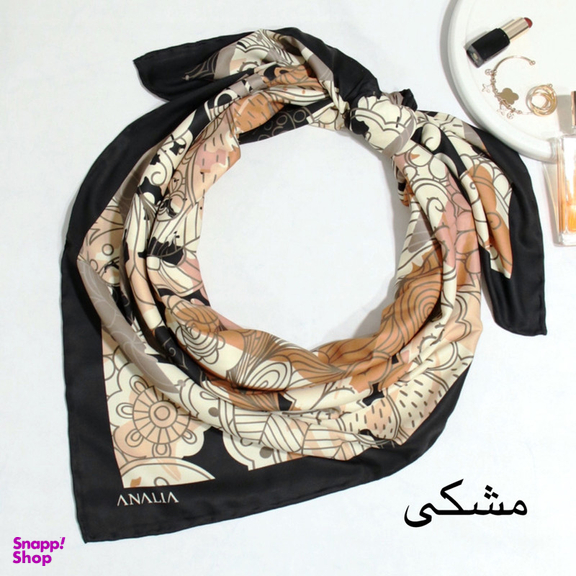روسری زنانه آنالیا مدل ابریشم مزونی کد 9071