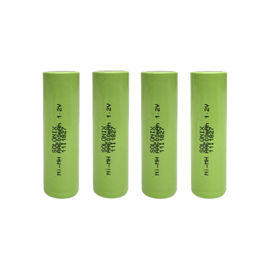 باتری قلمی قابل شارژ سولونیکس Ni-MH مدل صنعتی 600mAh سرتخت مجموعه 4 عددی