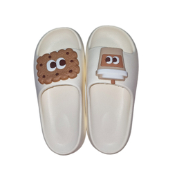 دمپایی زنانه مدل بيسکوئيتی رنگ سفید