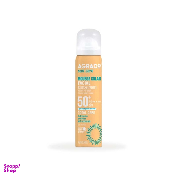 موس ضد آفتاب صورت آگرادو مدل +SPF50 حجم 75 میلی لیتر