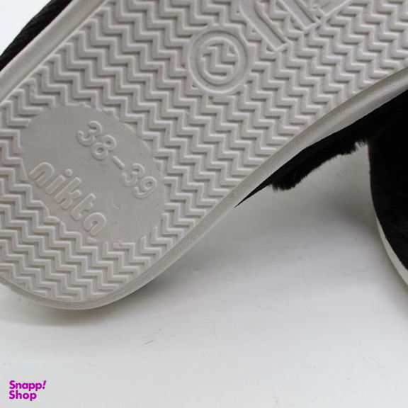 دمپایی روفرشی پولیشی زنانه نیکتا مدل ضربدری رنگ مشکی