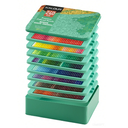 مداد رنگی 240 رنگ کالور مدل Premium کد 12339 جعبه فلزی