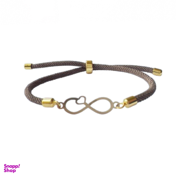 دستبند طلا 750 عیار زنانه شمیم گلد گالری کد بینهایت و قلب S-121