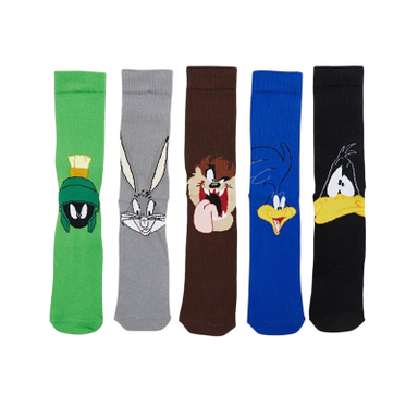 جوراب ساق بلند مردانه ال سی وایکیکی مدل LOONY TUNES مجموعه 5 عددی