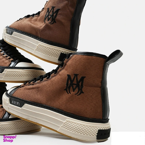 کفش اسنیکر ساقدار طرح Amiri Simple مدل 5009 رنگ قهوه ای