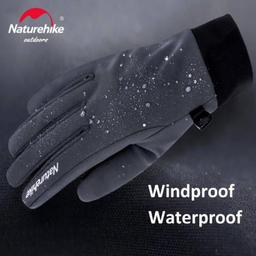 دستکش کوهنوردی نیچرهایک مدل GL05 Waterproof Soft Shell Gloves کد S005-T رنگ طوسی