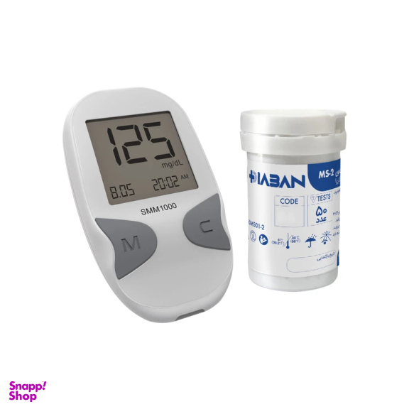 دستگاه تست قند خون دیابان مدل SMM 1000 همراه یک قوطی نوارتست 50 عددی