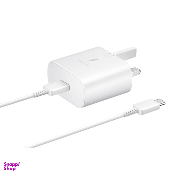 شارژر دیواری 25 وات سامسونگ دل Ep-Ta800 به همراه کابل تبدیل USB-C و مبدل برق 3 به 2 مرکان