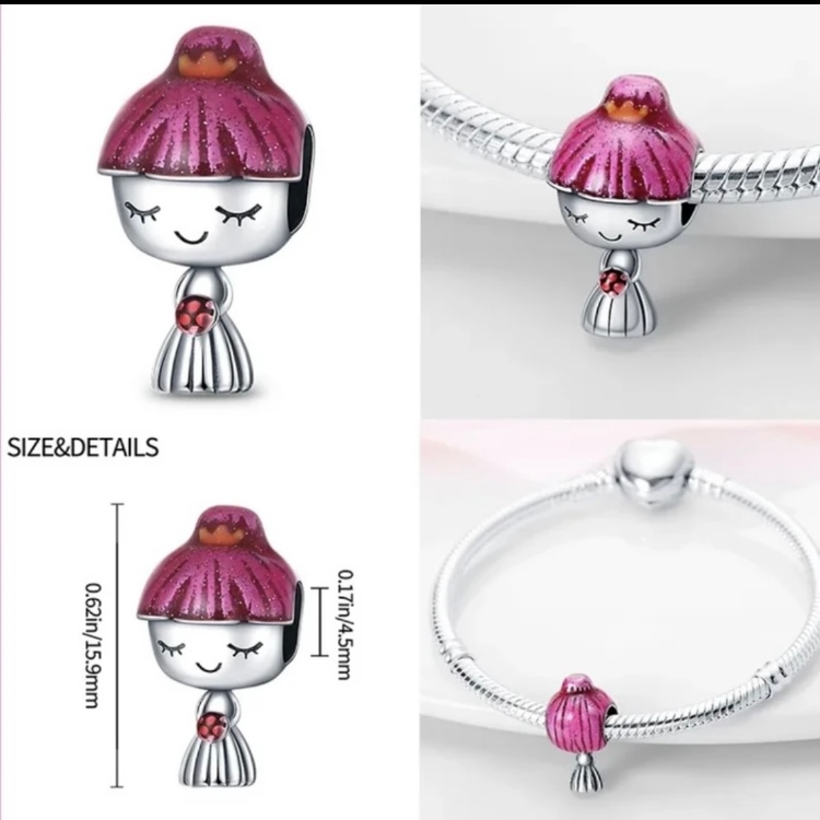 آویز نقره پاندورا مدل عروس کد 65211