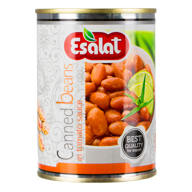 کنسرو لوبیا چیتی با سس گوجه فرنگی اصالت وزن 380 گرم