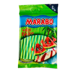 پاستیل مدادی با طعم هندوانه مارابو وزن 100 گرم بسته 12 عددی