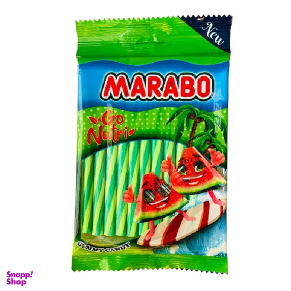 پاستیل مدادی با طعم هندوانه مارابو وزن 100 گرم بسته 12 عددی