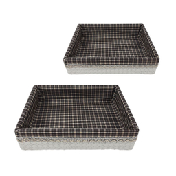 سبد نان و سبزی مدل چوب و چرم کد T1099T مجموعه 2 عددی