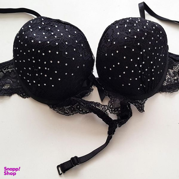 ست شورت و سوتین زنانه ماییلدا مدل فنردار پوش آپ کد 4616 رنگ مشکی