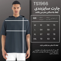 تیشرت اورسایز کلاه دار مردانه 1991 اس دابلیو مدل TS1966 DG