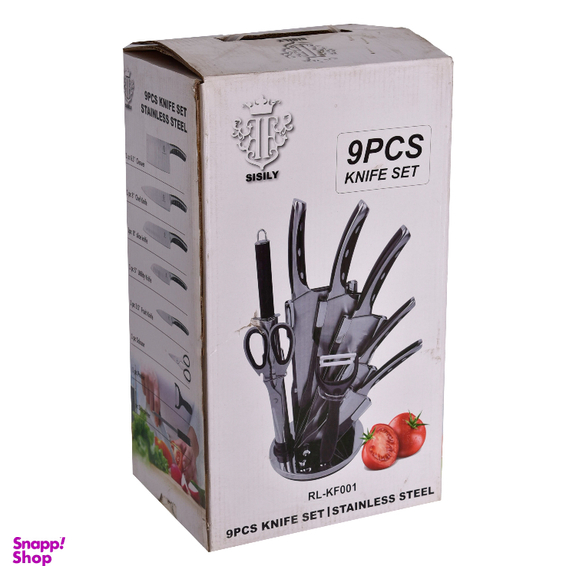 سرویس چاقو آشپزخانه 9 پارچه سیسیلی کد 301492