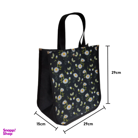 ساک دستی زنانه مدل دکمه ای طرح بابونه کد 02