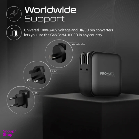 شارژر دیواری پرومیت مدل GANPORT4-100PD