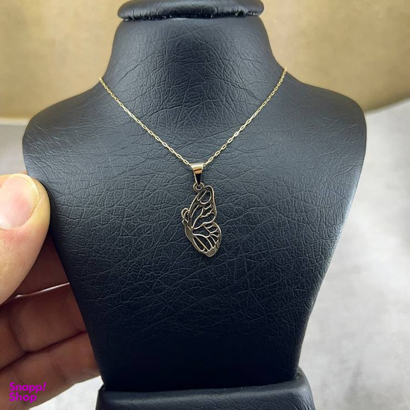 گردنبند طلا 18 عیار زنانه مدل پروانه ظریف کد 58454