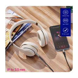 کابل تبدیل لایتنینگ به جک 3.5 میلی متری بروفون مدل BL15 طول 1 متر