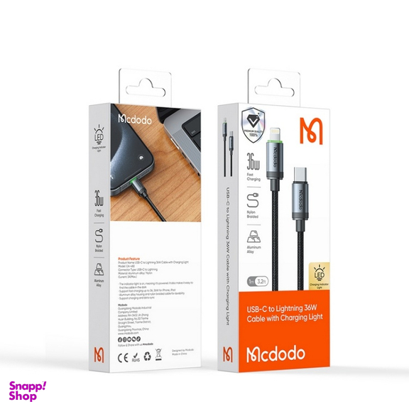 کابل شارژ 36 وات Type-C به Lightning مک دودو مدل CA-482 طول 1 متر