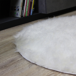 فرش ماشینی شاران هوم طرح خز پرز بلند مدل اسفنج دار زمینه سفید