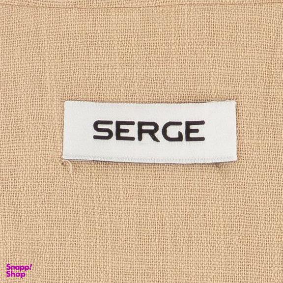 مانتو کتی زنانه سرژه مدل 216597 یقه انگلیسی رنگ کرم