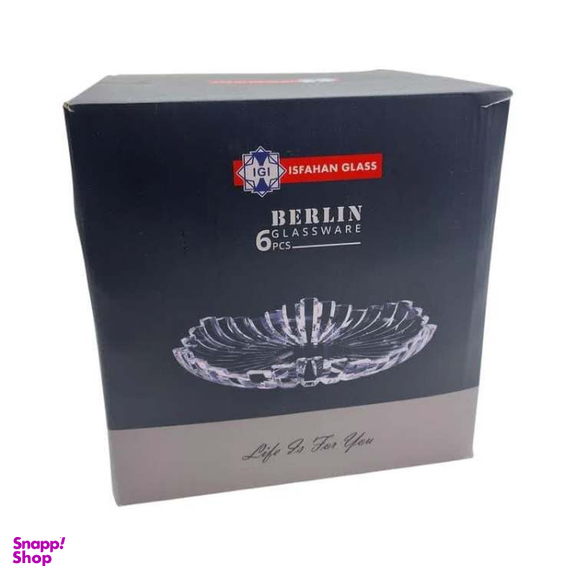 پیش دستی شیشه و بلور اصفهان مدل برلین کد 8800 بسته 6 عددی