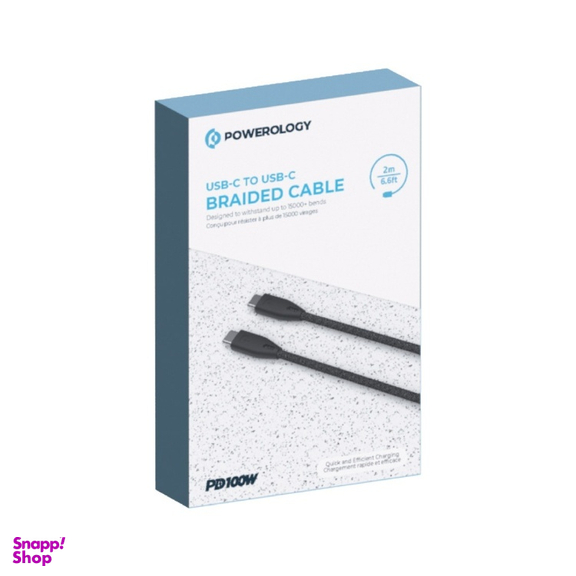 کابل تبدیل کنفی Type-C پاورولوژی مدل PBCC2BK طول 2 متر