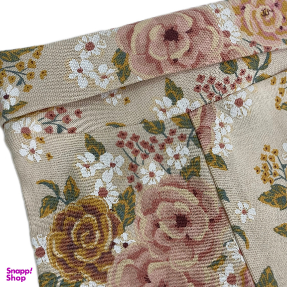 شلوار راحتی نوزادی مدل گل صورتی کمر پهن