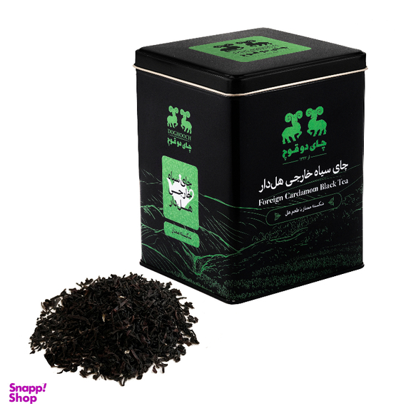 چای سیاه خارجی شکسته هل دار دو قوچ وزن 450 گرم