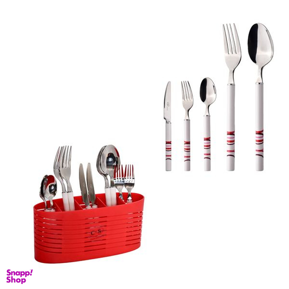 سرویس قاشق و چنگال 31 پارچه سی اند اس طرح گرد