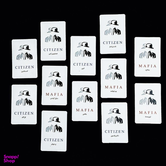 ماسک ایفای نقش به همراه 30 عدد کارت بازی pvc بسته 12 عددی