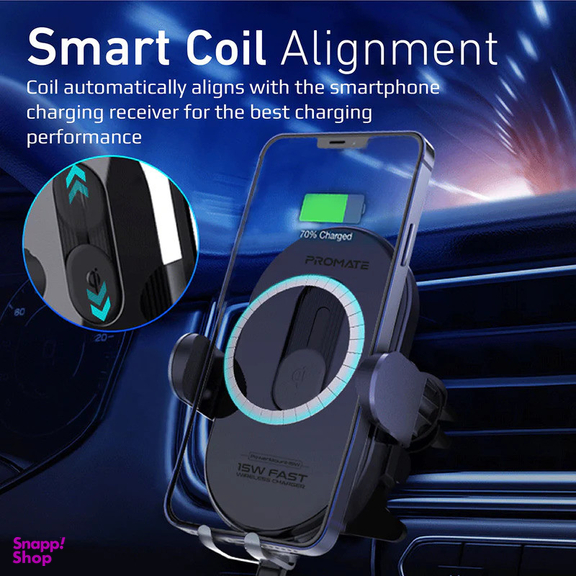پایه نگهدارنده و شارژر بی سیم گوشی موبایل پرومیت مدل POWERMOUNT-15W