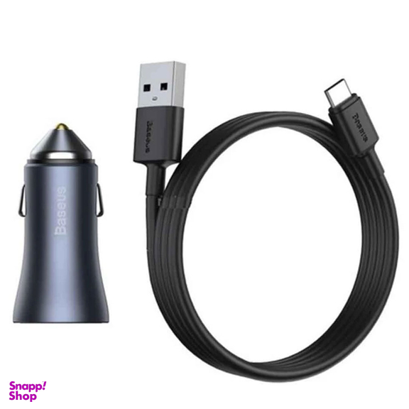 شارژر فندکی بیسوس مدل tzccjd-0g به همراه کابل تبدیل USB-C